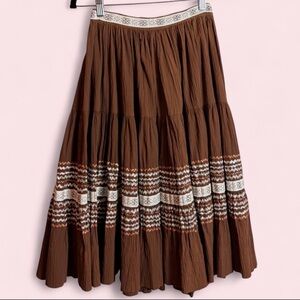 Vintage Brown Skirt with Silver Details
